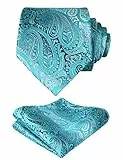 Alizeal Gradient Paisley Floral Krawatte mit Einstecktuch Set-Türkis