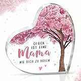 Gleevara Mama Geschenk, Geburtstagsgeschenk für Mama, Einzigartige Herzförmige Acryl Heimdekoration, Mutter Geschenke zum Geburtstag Muttertag Weihnachten, Beste Mütter Geschenk von Tochter Sohn