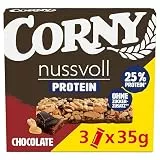 Corny Nussvoll Protein Chocolate | Nussriegel & Proteinriegel ohne Zuckerzusatz | Mit 38% Nüssen & 25% Eiweiß | 3 x 35 g
