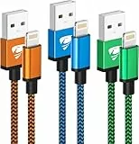 iPhone Ladekabel 2M 3Pack, Lightning Kabel [MFi Zertifiziert] Ladekabel iPhone Schnellladekabel Nylon iPhone Kabel Fast USB Lightning Kabel für iPhone 14 13 12 11 Pro Max Mini XS X 8 7 6 6s Plus 5 SE