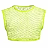 FYMNSI Herren Fischnetz Crop Top Sexy Mesh Tank Top Durchsichtig Netz Shirt �rmellos Muskel Unterhemden Muskelshirts T-Shirt Netzshirt Weste Netzhemd Nachtclub Party Clubwear Neon Gr�n XL