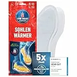 THE HEAT COMPANY Sohlenwärmer - 5 Paar - EXTRA WARM - Wärmesohlen - Fußwärmer - 8 Stunden warme Füße - sofort einsatzbereit - luftaktiviert - rein natürlich - Größe X-Large: 44-46