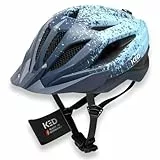 Street Jr Pro Kinder- und Jugend-Fahrradhelm mit LED Rücklicht, 300g, Made in Germany, Maxshell-Technologie, K-FIT Anpassung, Deep Blue Cyan matt, 53-58 (M)