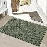 BEQHAUSE Fußmatte Innen Schmutzfänger Türmatten rutschfest, Schmutzfangmatte Waschbar Eingang Matte Fussmatte für Front Hintertür, Eingang, Flur, 50x80 cm, Grün