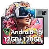 Blackview Tablet Android 15 Tab60 WiFi 10 Zoll PC Tablet, 12GB(4+8) RAM + 128GB ROM (2TB TF), Gaming Tablets Octa Core WiFi 6, 1280 x 800 HD, 5100mAh Akuu,Widevine L1 Type C,Dual Kamera, Face ID, GPS