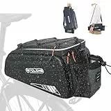 NDakter 3 in 1 Fahrradtaschen für Gepäckträger, 10L Eva Hartschale wasserdichte & Reflektierend Fahrrad Taschen Hinten Gepäckträger, Fahrradtasche Gepäckträgertasche mit Schultergurt & Tragegriff