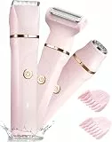 Bikini-Trimmer für Damen, 3-in-1, schmerzloser Damenrasierer für seidige Haut, wiederaufladbarer elektrischer Rasierer für Bikinis, Beine, Schamhaare, austauschbare Keramikklinge, IPX7 wasserdicht