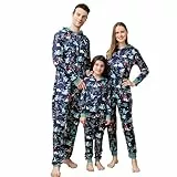 jakloz Weihnachts Pyjama Familie Set Einteiler Weihnachten Onesie Lang Schlafanzug Damen Herren Jungen mit Kapuze Weihnachtspyjama Set(Jungen,8-10Y)