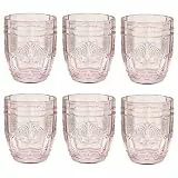 BUTLERS 6er Set Trinkgläser 250ml - VICTORIAN - Wassergläser in Vintage Design | Retro Gläser in bunten Farben mit Prägung | spülmaschinenfestes Trinkgeschirr für Wasser, Saft, Cocktails