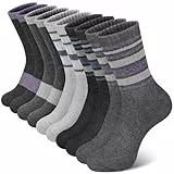SIMIYA Merino Damen Socken 5 Paar Wandersocken Thermosocken Wollsocken Baumwolle Wintersocken Warme Merinowolle Atmungsaktiv Sportsocken Trekkingsocken Outdoor Arbeitssocken
