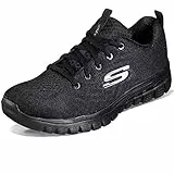 Skechers Damen Graceful Get Connected Sneaker,Black Mesh Trim, 40 EU