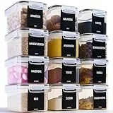 Deco haus Vorratsdosen mit Deckel Luftdicht [inkl. VORRATSETIKETTEN] - 12er Vorratsbehälter Set - Aufbewahrungsbox Küche Aufbewahrung & Organisation - Lebensmittelaufbewahrung für Zucker, Müsli, Mehl