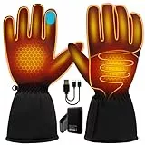 Svpro beheizbare Handschuhe für Männer und Frauen, 5000 mAh wiederaufladbare Batterie Beheizbare elektrische Handschuhe, Touchscreen Winterwarme Thermohandschuhe mit 3 Heizstufen