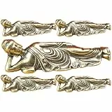 NUOBESTY 5 Stück Kleine Buddha Statuen aus Kupfer Retro Vintage Dekoration Filigrane Büro und Tempelschmuck Figur Geschenk für Buddhisten Braune Metallkunst