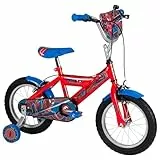 Huffy Marvel Spider-Man Kinderfahrrad 14 Zoll mit Stützrädern, Stahlrahmen, Rücktrittbremse