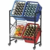 Lifewit Getränkekistenregal mit Rollen 4 Kisten, Stabiles Kistenregal Metall trag. 300 kg, platzsparendes Getränkeregal, Schwarz Bierkasten Regal, Ständer Getränkekisten für Bier, Obst, Gemüse, Wasser