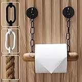 DEKAZIA® Toilettenpapierhalter Holz | Klopapierhalter ohne Bohren | Klorollenhalter für Toilettenpapier | WC Rollenhalter | Klopapier Aufbewahrung | Bad Zubehör | Toilettenrollenhalter schwarz