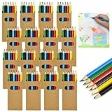 NAROSEBE 120 Kleine Buntstifte set Klein (20x 6er-Packungen) Mini Bunter Holzstifte Farbe Bleistift Kinder Mehrfarbig Bleistifte Mitgebsel Grundschule für Kinder Kunst Zeichnung, Skizzieren, Färbung