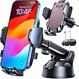 HTU 2026【Militär-Klasse】 Handyhalterung Auto【Stärkste Saugnapf & Lüftung】 Handy Halterung Auto 360° Drehbar Handyhalter Auto auf Armaturenbrett Scheibe für iPhone 17 Pro Max Samsung S25, Hellrosa