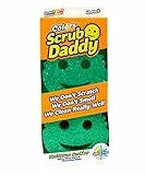 Scrub Daddy Colors Spülschwamm, Putzschwämme im Multipack - Texturveränderung, kratzfreier Schmutzradierer Schwamm für die Küche, geruchsresistent, Küchenschwamm spülmaschinenfest - 2-er Pack Grün