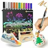 Desire Deluxe | Acrylfarbenstifte | ungiftig auf Wasserbasis, wasserfest, für Stein, Keramik, Glas, Holz, Porzellan, Kieselsteine. Umkehrbare runde Stiftspitze