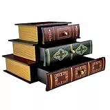Trendy Boy Dekorative Organizer Holz Falsches Buch Aufbewahrungsbox Schmuckschatulle mit Drei Schubladen (312)