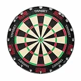 Target Darts Tor Dartscheibe aus Sisal für Steeldarts | Turnier-Dartboard mit Montageset, modernem drehbarem Zahlenring, hochwertigem Sisal aus Madagaskar und dünnem Drahtsystem aus Edelstahl
