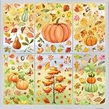Fensterbilder Herbst Selbstklebend, SILARLAIT 10 Stück Fenstersticker Blätter Herbst Statisch & Doppelseitige & Wiederverwendbare, Fensteraufkleber Fensterdeko Herbstdeko Fenster