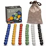 Yellow Mountain Imports 60er Set Glasmurmeln für chinesisches Mühle-Spiel – durchgefärbt – Ø 16 mm