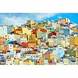 MISITU Puzzle 1000 Teile für Erwachsene und Kinder ab 14 Jahren, Las Palmas Farbhaus Puzzles 1000 Teile