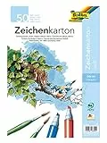 folia 8300 - Zeichenkarton, 120 g/m², DIN A4, 50 Blatt, weiß - Zeichenpapier für vielfältige kreative Ideen