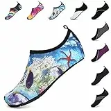 SAGUARO Herren Badeschuhe Damen Strandschuhe rutschfest Schwimmschuhe Männer Atmungsaktiv Neoprenschuhe Frauen Aqua Wassersport Sommer Ozean 44/45 EU