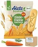 Alete bewusst Bio Kinder-Cracker mit Karotten- und Rosmarinpulver – Ab 1 Jahr – Ohne Salz- und Zuckerzusatz, Bio-Qualität, 10 x 30 g