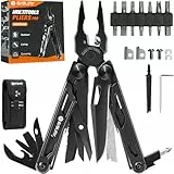 BIBURY Edelstahl Multitool, 16 in 1 Multi Tool faltbare Zange mit verbesserter Schere und Schraubendreher, mit Nylontasche, Geschenk für Papa Männer, ideal für Outdoor, Wandern, DIY, Reparaturen