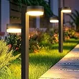 GEARLITE Solarlampen für Außen Garten, 4 Stück Moderne Solarleuchten für Außen Super Helle 8 Köpfe mit 96 LEDs, Warmweiß, IP65 Wasserdicht, Auto On/Off Solar Wegeleuchte für Rasen Weg, Terrasse & Hof