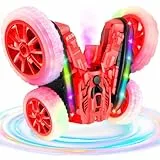 MidiVix Ferngesteuertes Auto für Kinder, Cool Lights 360° Spin Double Sided Flips RC Autos, Outdoor 4WD Off Road Stunt Car, Spielzeug für Jungen Mädchen Alter 6-12 Geburtstag Geschenk Rot