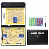 RoseFlower Basketball Taktikboard, Professional Basketball Taktikbrett Coach Board Magnetische Trainer Taktiktafel Taktikmappe mit Magnete Stifte Radiergummi - Ideal für Taktiken und Spielanpassungen