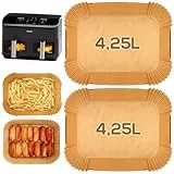 YQL Airfryer Backpapier für Cosori Heißluftfritteuse 2 Kammern Airfryer 8,5L, Air Fryer Zubehör für Cosori CAF-R901-AEU Doppel-Heißluftfritteuse/Cookwise Dual Zone 9L, 100 Stück Air Fryer Einsatz