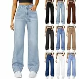 Baggy Jeans Damen High Waist - Jeanshose Weites Bein Denimhose Große Größen Stretch Hose Hihop Jogginghose Y2K Jeanshosen Oversized Freizeithose Locker Sweathose Teenager-Mädchen Streetwear