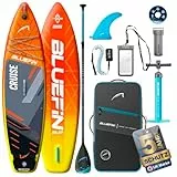 Bluefin Cruise 10'8 Orange aufblasbares Paddleboard | Premium-SUP-Paket & Zubehör | Rutschfestes Deckpad & leicht | 6' Dickes Allround-SUP-Paddleboard | Stand-up-Board für Erwachsene & Jugendliche