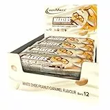 IronMaxx Maxxers Proteinriegel - White Choc-Peanut-Caramel 12x49g | High Protein Snack mit Erdnussstücken | Kein zugesetzter Zucker | Perfekt für unterwegs
