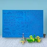 LATTCURE 3D Stift Vorlage mit 2 Finger Stall | 41,5 cm x 27,5 cm 3D Druckstift Vorlage Stifte Matte, Große Matte mit Tiermuster hilfreich für Anfänger Kinder und 3D-Stiftkünstler