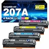 207A Toner mit Chip Kompatibel für HP 207A 207X für HP Color LaserJet Pro MFP M283fdw Toner Schwarz M283fdn M283cdw M282nw M255dw M255nw W2210A W2211A W2212A W2213A Schwarz Cyan Magenta Gelb 4-Pack