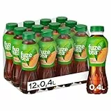 Fuze Tea Schwarzer Tee Pfirsich - außergewöhnliche Fusion aus Schwarztee und fruchtigem Pfirsich-Geschmack - Tee aus nachhaltigem Anbau - Einweg Flaschen (12 x 400 ml)