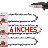FuGuiB 6 Zoll Sägeketten 3er-Pack, 15cm 1,1mm 1/4'LP 36TG Ketten für Kettensägen,Austauschbare Mini-Ersatzsägekette
