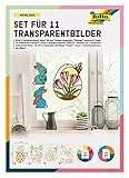 folia 23821 - Transparent - Bilder, im Frühling Design, Set für 11 Transparentbilder, zum Basteln von farbenfrohen Fensterbildern und Anhängern für Bäume und Sträucher