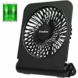 EasyAcc Tischventilator Sehr Leise, 4000mAh Tischventilator Batterie Tragbarer USB Ventilator,4 Geschwindigkeit Mini Aufladbarem Tragbarer Desk Fan Lüfter für Zuhause Büro Bibliothek Campen