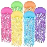 6 Stück Quallen Papierlaternen Ozean Lampions - Lampenschirm Unter dem Meer Geburtstag Deko, Meerjungfrau Ozean Thema Party Lieferungen, Partydekorationen für Geburtstag Feier (Neonfarben)