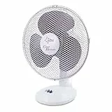 SUNTEC Tischventilator CoolBreeze - Leise 25 cm, 30 Watt | Tisch Ventilator 2 Stufen, Tragbar | Fan Kühlung Windmaschine Weiss | für Schreibtisch, Schlafzimmer, Büro, Wohnung, Terrasse, Balkon