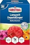 Substral Balkonblumen Langzeit Depotdünger, für Geranie, Surfinie, Dipladenie, Petunie, Fuchsie, Begonie, u.a., 1,5kg